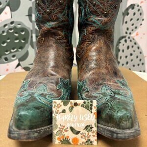 Corral Boots w/Teal designs